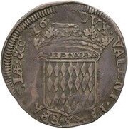 ¼ Ecu - Honoré II, Monaco, 1654-1658 reverse image