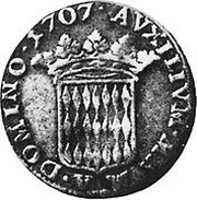 ¼ Ecu - Antonio I, Monaco, 1707 reverse image