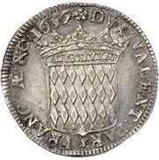 ½ Ecu - Honoré II, Monaco, 1652-1653 reverse image