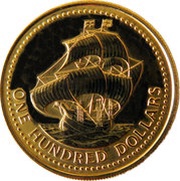 100 Dollars - Elizabeth II Settlement, Barbados, 1975 reverse image