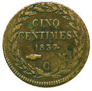 5 Centimes - Honoré V large head reverse image