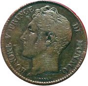 5 Centimes - Honoré V large head obverse image