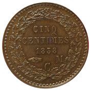 5 centimes - Honoré V essai reverse image