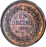 1 décime - Honoré V essai reverse image