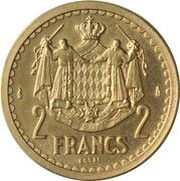 2 Francs - Louis II Gold Piedfort Essai reverse image