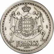 2 Francs - Louis II Silver Piedfort Essai reverse image
