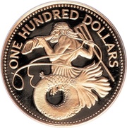 100 Dollars - Elizabeth II Triton, Barbados, 1984 reverse image