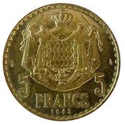 5 Francs - Louis II Essai reverse image