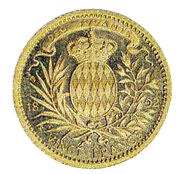 20 francs - Albert Ier essai or, Monaco, 1892 reverse image