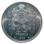 20 Francs - Louis II Essai reverse image