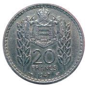 20 Francs - Louis II reverse image