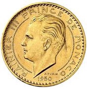20 Francs - Rainier III Piedfort Essai obverse image