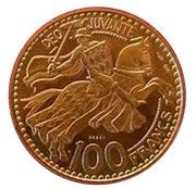 100 Francs - Rainier III Essai, Monaco, 1950 reverse image