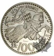 100 Francs - Rainier III Piedfort Essai reverse image