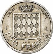 100 Francs - Rainier III Piedfort Essai reverse image