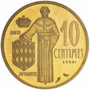 10 Centimes - Rainier III Piedfort Essai reverse image
