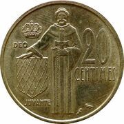 20 centimes - Rainier III reverse image