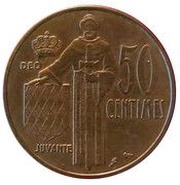 50 Centimes - Rainier III reverse image