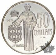 50 Centimes - Rainier III Silver Piedfort Essai reverse image
