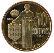 50 Centimes - Rainier III Essai reverse image