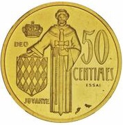 50 Centimes - Rainier III Piedfort Essai reverse image