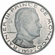 1 Franc - Rainier III Silver Piedfort Essai obverse image