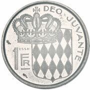 1 Franc - Rainier III Silver Piedfort Essai reverse image