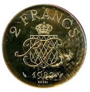 2 Francs - Rainier III Gold Essai reverse image