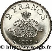 2 francs - Rainier III reverse image