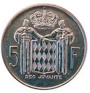 5 Francs - Rainier III, Monaco, 1960-1966 reverse image