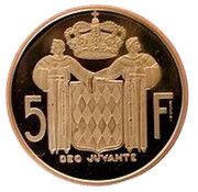 5 Francs - Rainier III Essai, Monaco, 1960-1966 reverse image