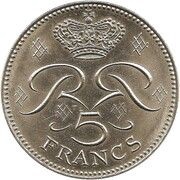 5 francs - Rainier III reverse image