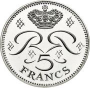 5 Francs - Rainier III Essai reverse image