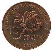 10 Francs - Rainier III Princess Grace reverse image