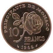 10 Francs - Rainier III Princess Grace, trial reverse image