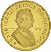 50 Francs - Rainier III Anniversary of Reign; Piedfort obverse image