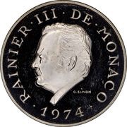100 Francs - Rainier III Anniversary of Reign, Medallic Coinage obverse image