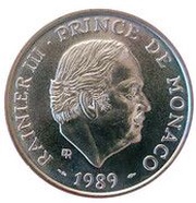 100 francs - Rainier III 40ème anniversaire de règne essai argent obverse image