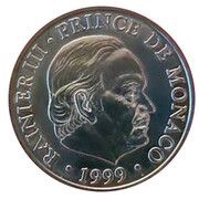 100 Francs - Rainier III Anniversary of Reign obverse image