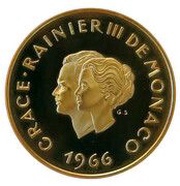 200 Francs - Rainier III 10th Wedding Anniversary; Medallic Coinage obverse image