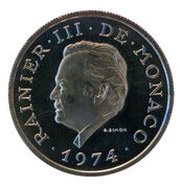 1000 Francs - Rainier III Anniversary of Reign, Medallic Coinage obverse image