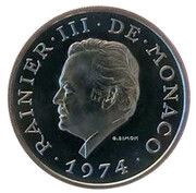 2000 Francs - Rainier III Anniversary of Reign, Medallic Coinage obverse image