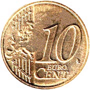 10 Euro Cents - Albert II 2nd type, 2nd map reverse image