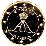 20 Euro Cents - Albert II 2nd type, 1st map obverse image