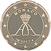 20 Euro Cents - Albert II 2nd type, 2nd map obverse image