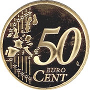 50 Euro Cents - Albert II 2nd type, 1st map reverse image