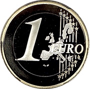 1 Euro - Albert II 1st map reverse image