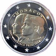 2 Euros - Albert II 10th anniversary of the Royal Wedding obverse image