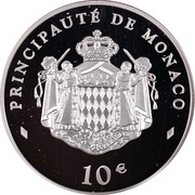 10 Euros - Rainier III Rainier and Prince Albert reverse image