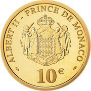 10 Euros - Albert II Death of Rainier III reverse image